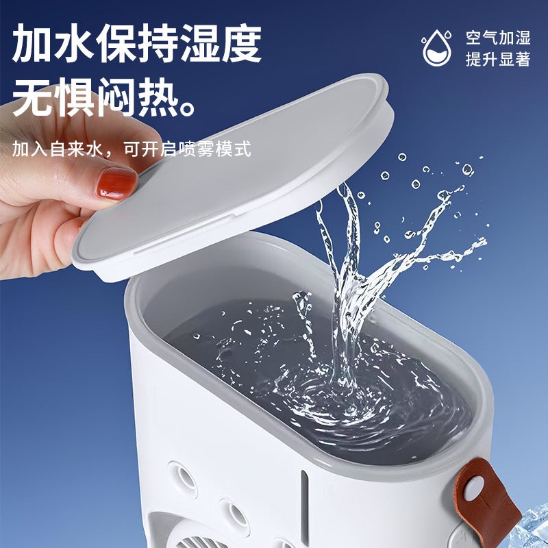 New Double Head Three Hole Spray Fan Usb Desktop Fan Colorful Lighting Gift Logo - Image 3